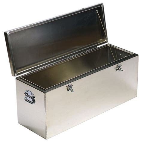 metal hinged storage box w top handle silver|metal boxes with hinges.